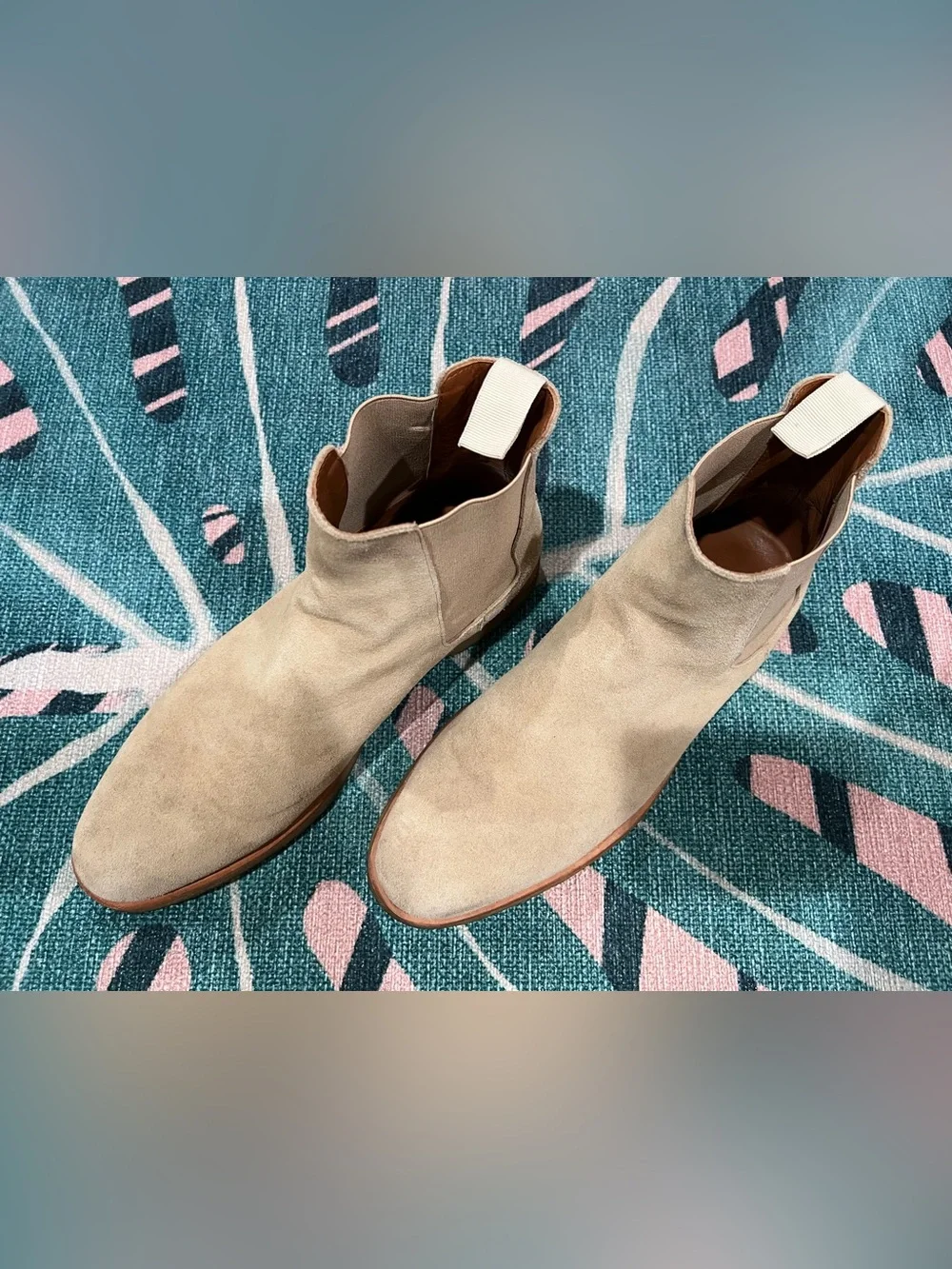 Common Projects Sand Suede Leather Chelsea Boot With Gum Sole